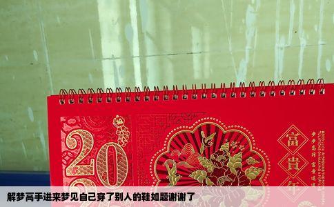 解梦高手进来梦见自己穿了别人的鞋如题谢谢了