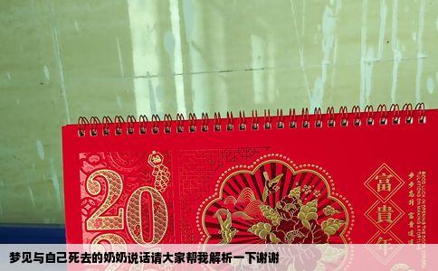 梦见与自己死去的奶奶说话请大家帮我解析一下谢谢