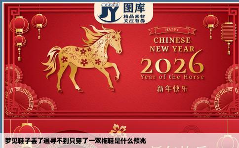 梦见鞋子丢了遍寻不到只穿了一双拖鞋是什么预兆