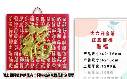 晚上睡觉做梦梦见有一只狗过来咬我是什么意思