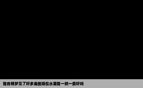 我昨晚梦见了好多鱼倒插在水里我一抓一条好吗