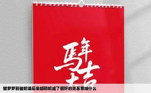 做梦梦到被蛇追后来却和蛇成了很好的关系意味什么